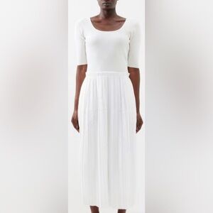 Sea New York Grier scoopneck midi Poplin dress